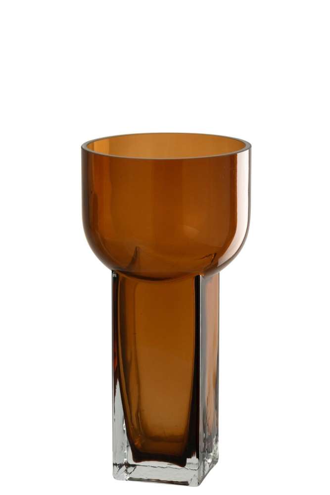 VASE CAROL GLASS BROWN MEDIUM