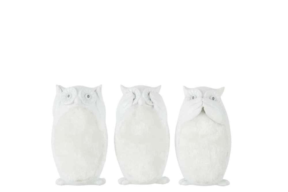 OWL SEE/HEAR/SPEAK POLY BEIGE LARGE ASSORTMENT OF 3