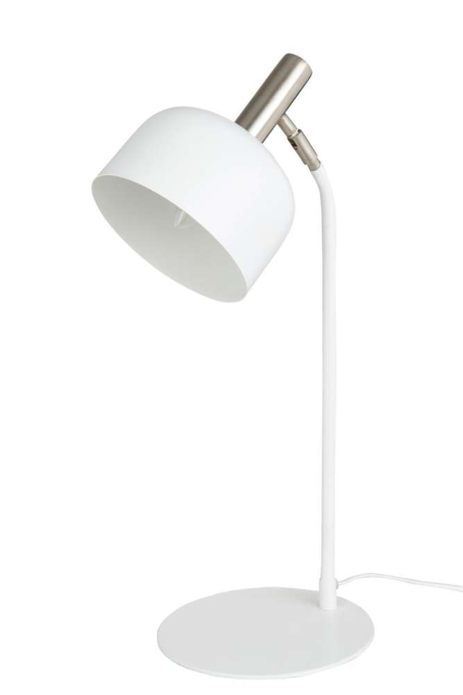 TABLE LAMP TILT METAL WHITE/GOLD