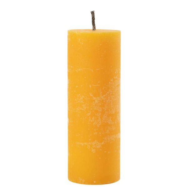 OUTDOOR CANDLE PILLAR PARAFFIN YELLOW EXTRA LARGE-50HOURS