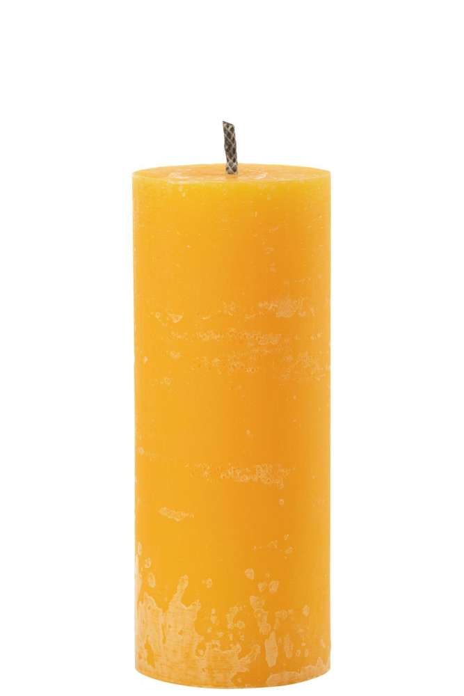 OUTDOOR CANDLE PILLAR PARAFFIN YELLOW LARGE-45HOURS
