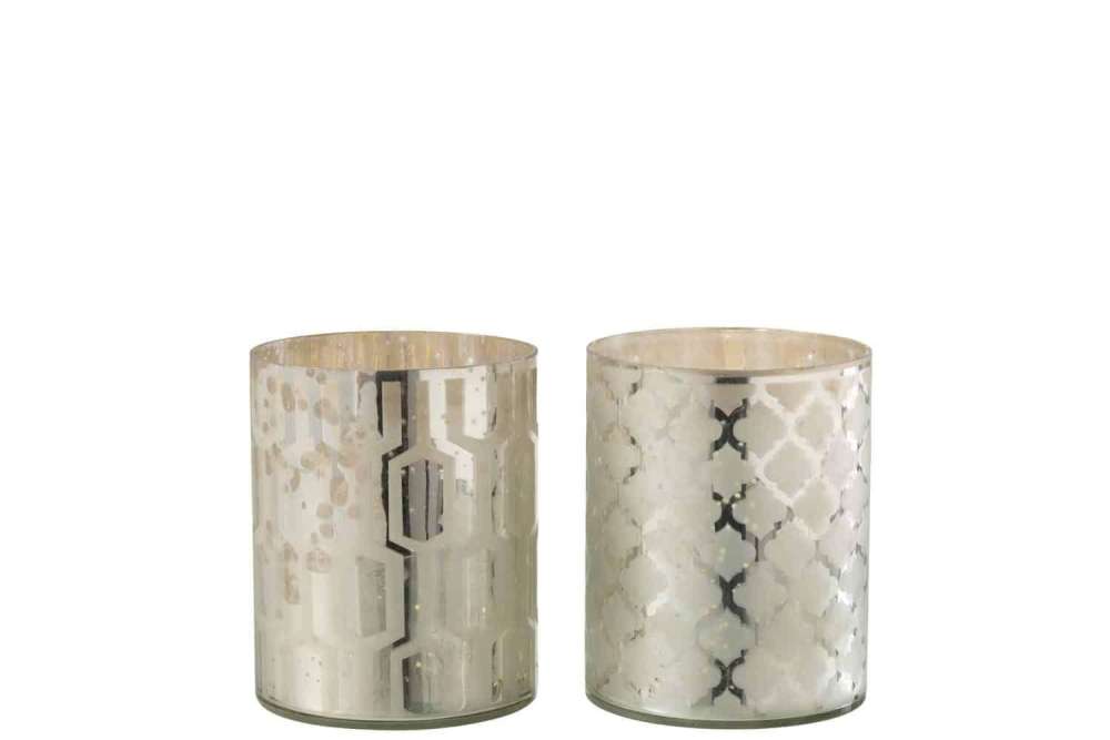 HURRICANE GLASS SILVER SMALL ASSORTMENT OF 2