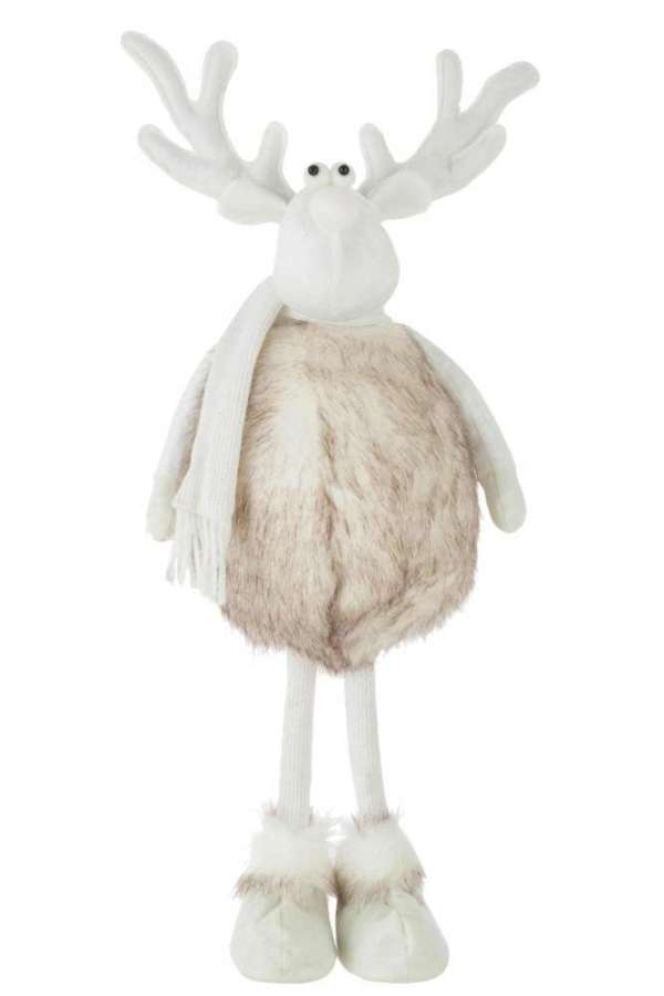 REINDEER STANDING POLY BEIGE LARGE