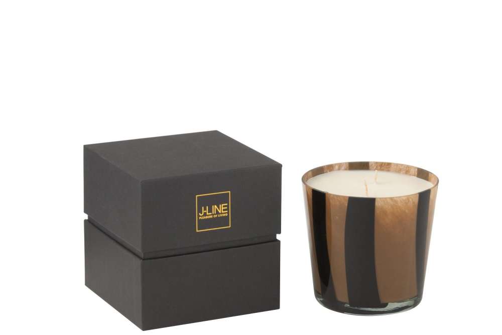 SCENTED CANDLE NOA LINES TAUPE SMALL-50 HOURS