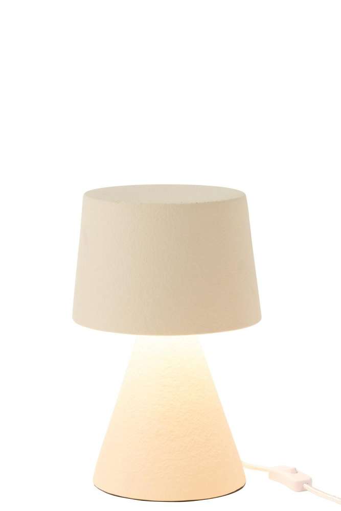 TABLE LAMP SMALL SHADE STONEWARE BEIGE