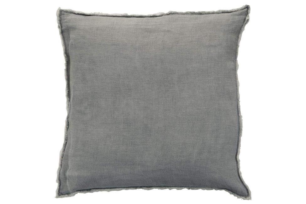 CUSHION STONEWASHED LINEN  BLUE GREY