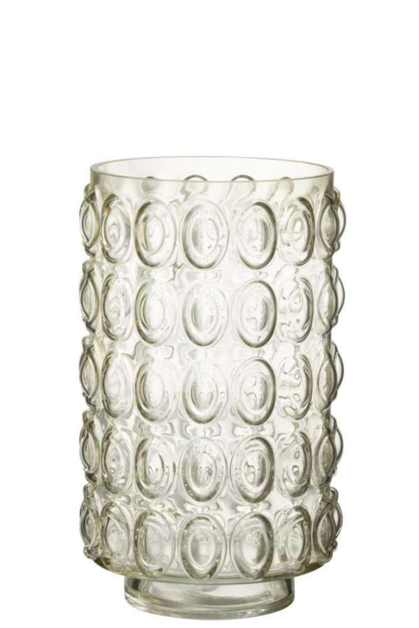 VASE BUBBLES GLASS LIGHT YELLOW LARGE