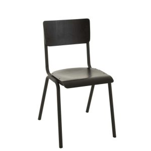 CHAIR WOOD/METAL BLACK