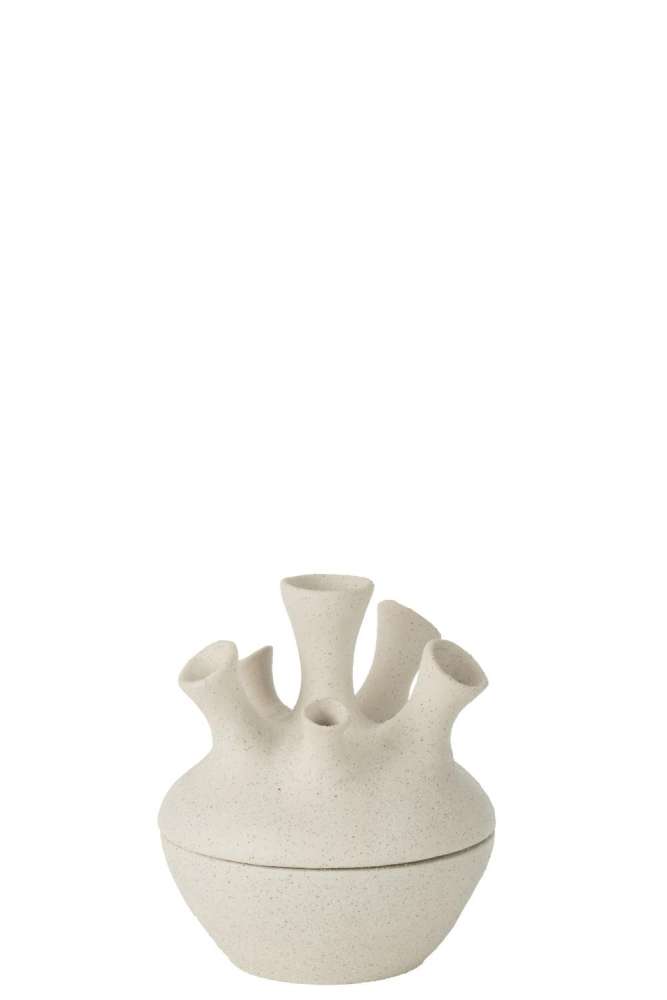 VASE CORAL CLAY WHITE SMALL