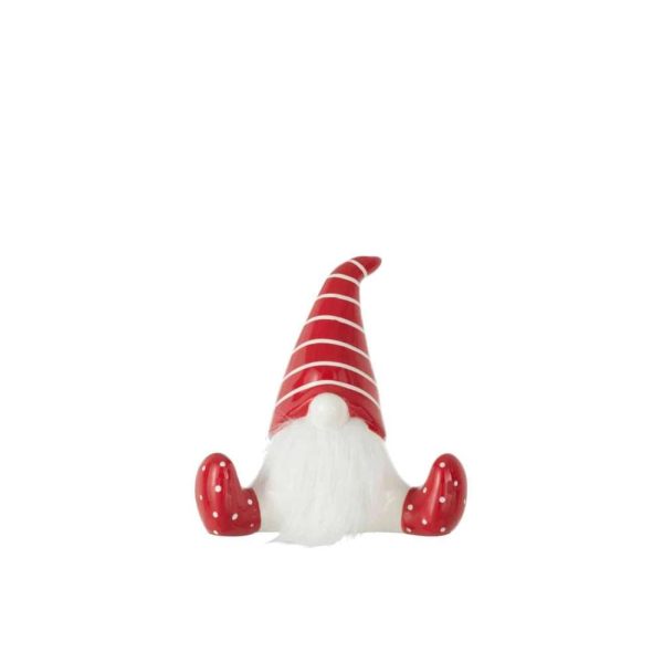 SANTA SITTING CERAMIC RED/WHITE MEDIUM