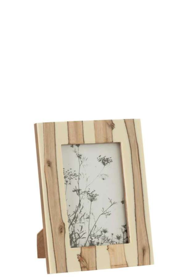 PHOTO FRAME IBI MDF WHITE BROWN SMALL