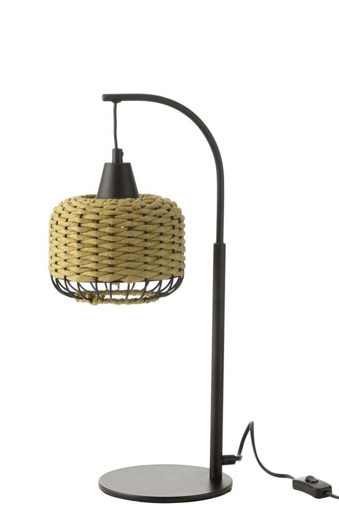 TABLE LAMP LANTERN METAL GREEN