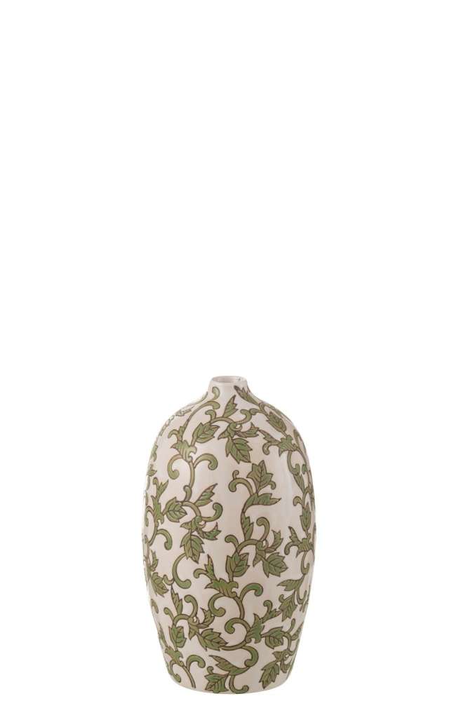 VASE YEZI OVAL PORCELAIN GREEN/WHITE