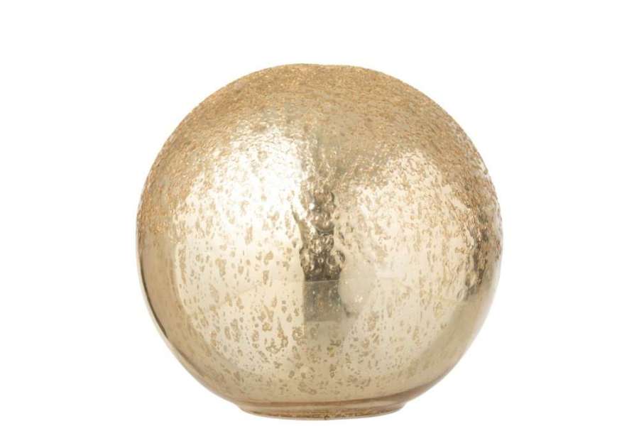BALL LED  CRACKLED GLASS GOLD COLORED LARGE