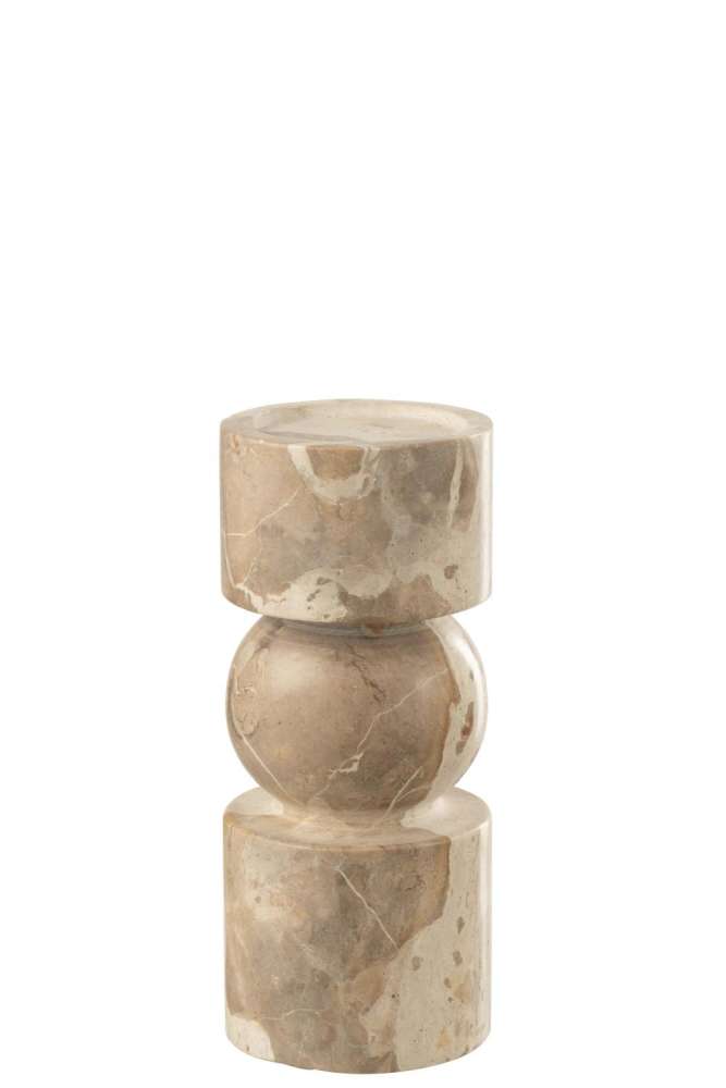 CANDLE HOLDER MARBLE BEIGE SMALL