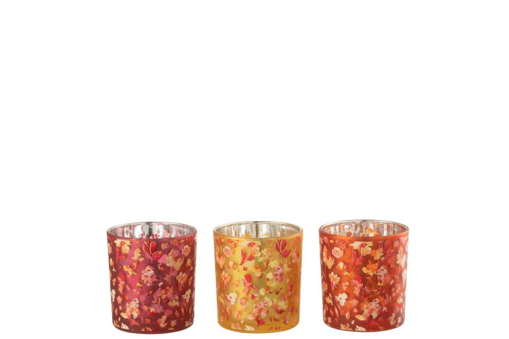 Lysglass holder assortert farge - 8 cm