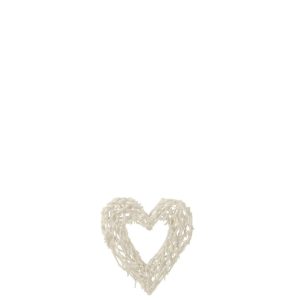 WALL DECO HEART TEATREE WOOD WHITE