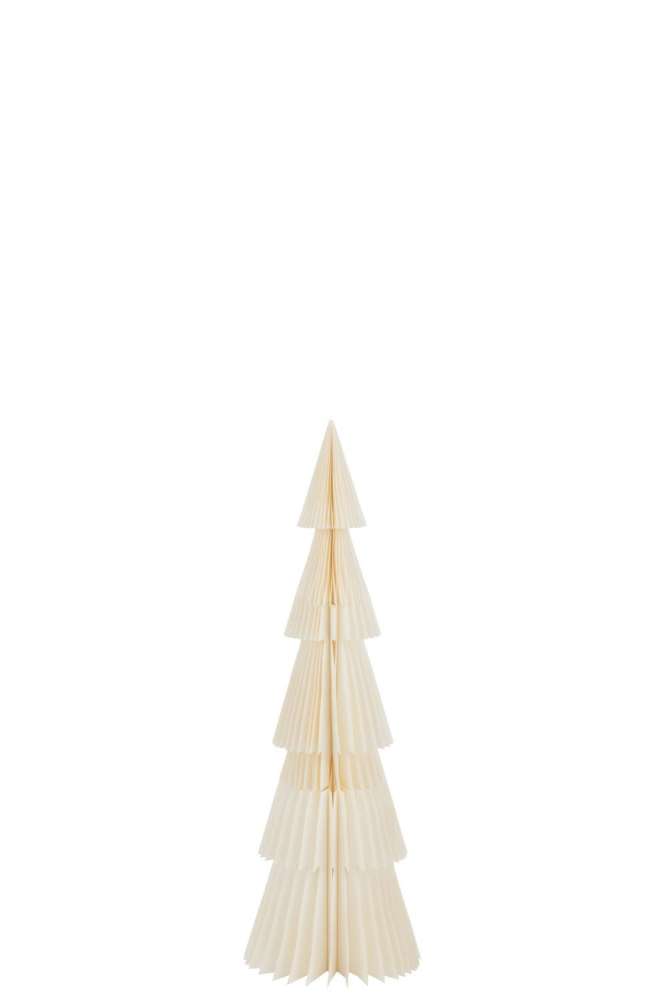 CHRISTMAS TREE FOLDING PAPER CREAM WHITE SMALL