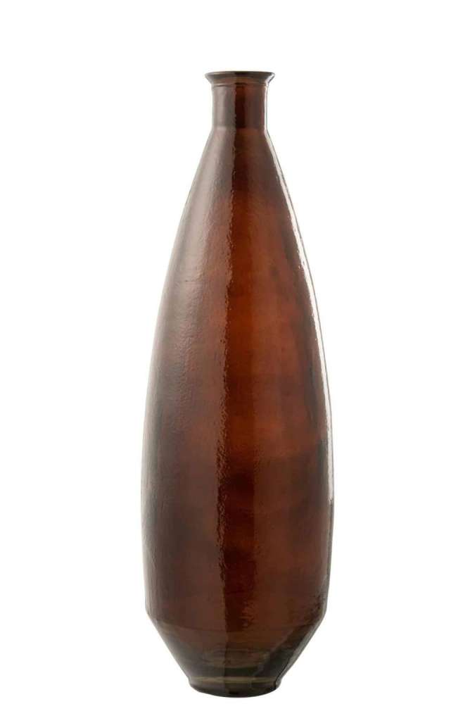 VASE OVAL GLASS BROWN