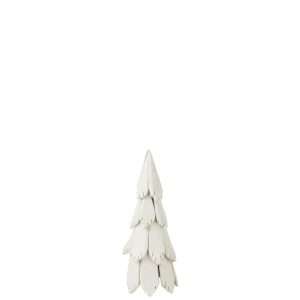 CHRISTMAS TREE PIECES WOOD WHITE SMALL