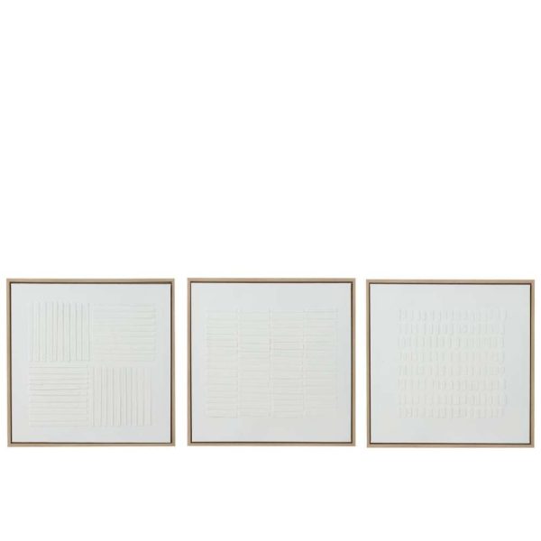 PAINTING LINES CANVAS WHITE ASSORTMENT OF 3