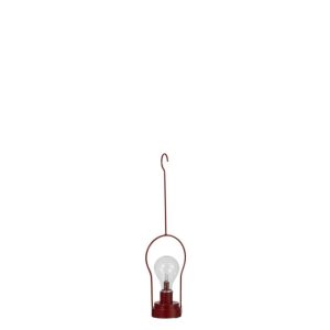 LAMP LED BATTERIES NOT INCLUDED HANGER METAL/GLASS RED