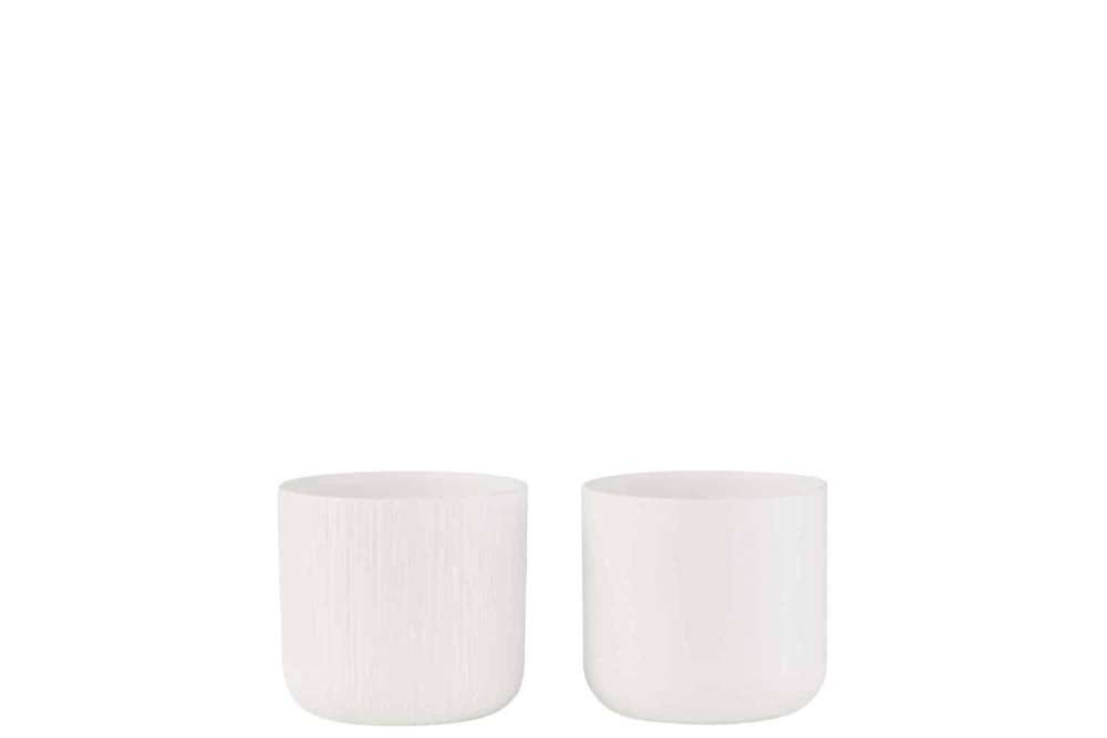 FLOWERPOT GEN CERAMIC WHITE SMALL ASSORTMENT OF 2