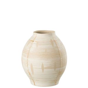 VASE ROUND CERAMIC BEIGE LARGE