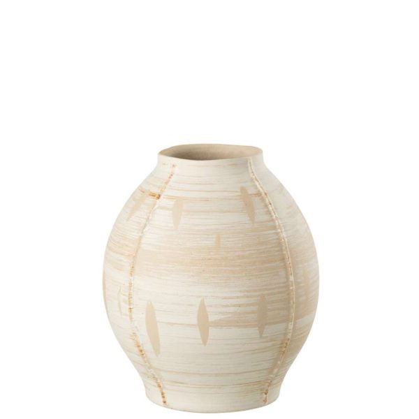 VASE ROUND CERAMIC BEIGE LARGE