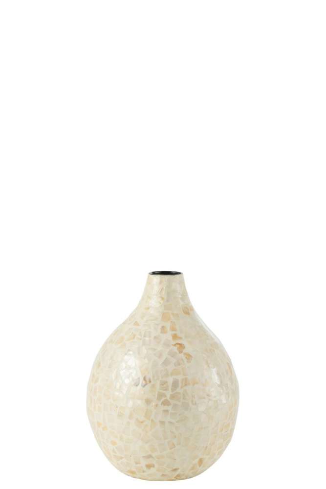 VASE NUYE DROP SHELLS/BAMBOO IVORY