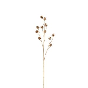 BRANCH PINECONES 3 PARTS GLITTER PLASTIC GOLD