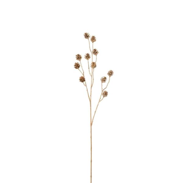 BRANCH PINECONES 3 PARTS GLITTER PLASTIC GOLD