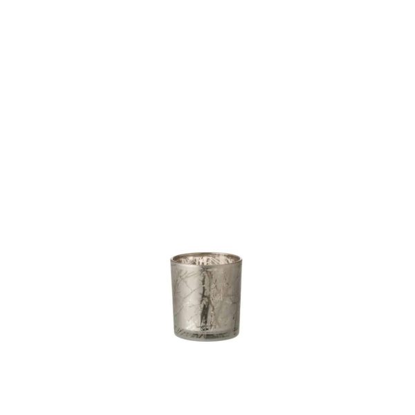TEALIGHT HOLDER BRANCHES GLASS GREY SMALL