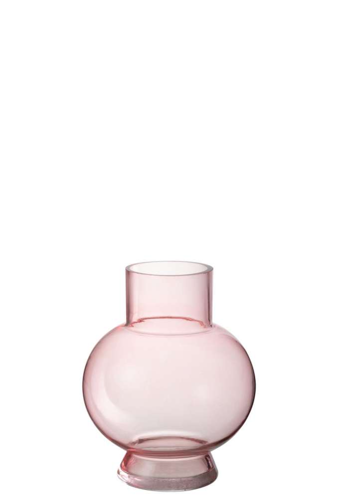 VASE BALL GLASS LIGHT PINK SMALL