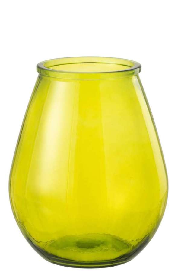 VASE EGG GLASS YELLOW LARGE