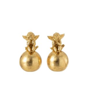 ANGELS ON BALL POLY GOLD ASSORTMENT OF 2