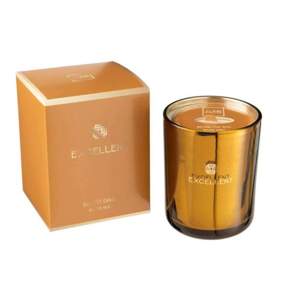 SCENTED CANDLE EXCELLENT GOLDEN HONEY OCHRE MEDIUM-80U