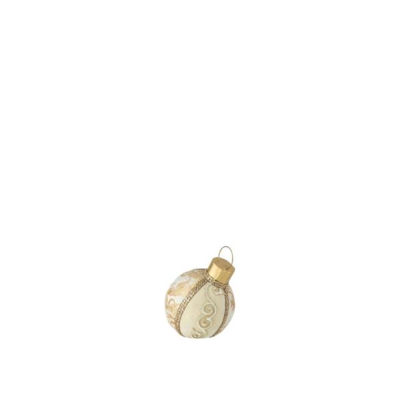 BAUBLE DECORATION PATTERNS POLYFOAM/TEXTILE GOLD SMALL