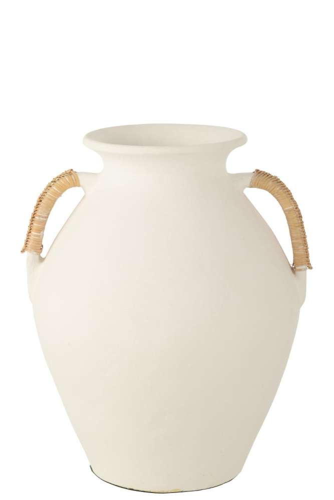 VASE LEO TERRACOTTA WHITE/NATURAL
