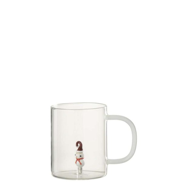 DRINKING GLASS SNOWMAN GLASS TRANSPARENT/MULTICOLORED