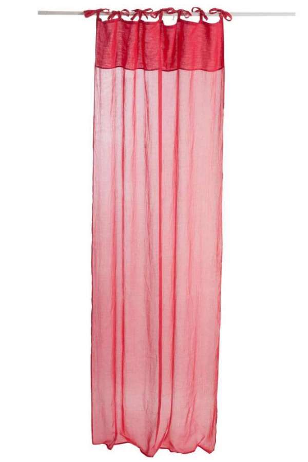 CURTAIN COTTON VOILE+LINEN RED