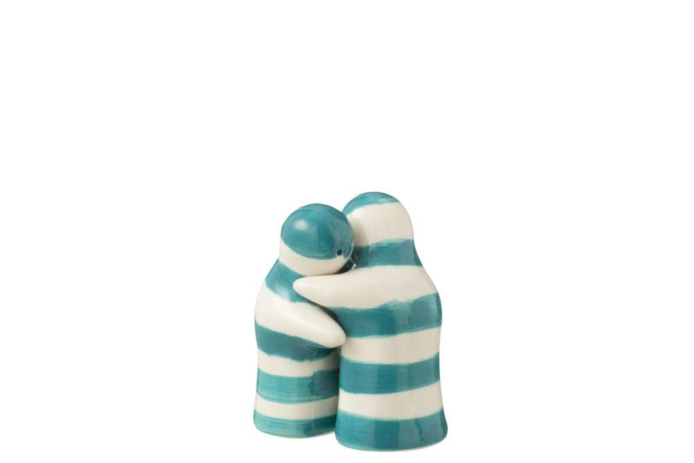 SALT&PEPPER GRANADA STRIPES CERAMIC WHITE/AQUA