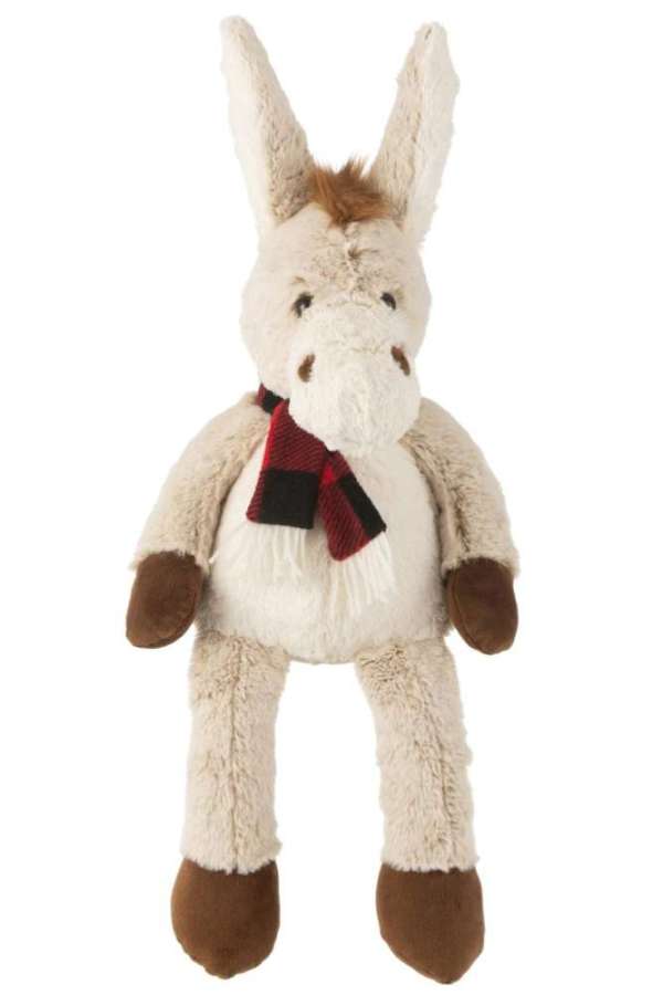 DONKEY+SCARF PLUSH POLYESTER BEIGE/BROWN LARGE