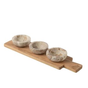 CONDOMENT SET MARBLE NATURAL/BEIGE