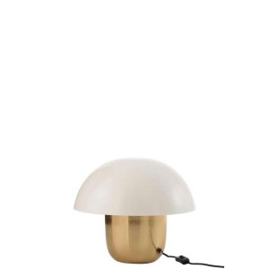 LAMP MUSHROOM IRON WHITE/GOLD SMALL