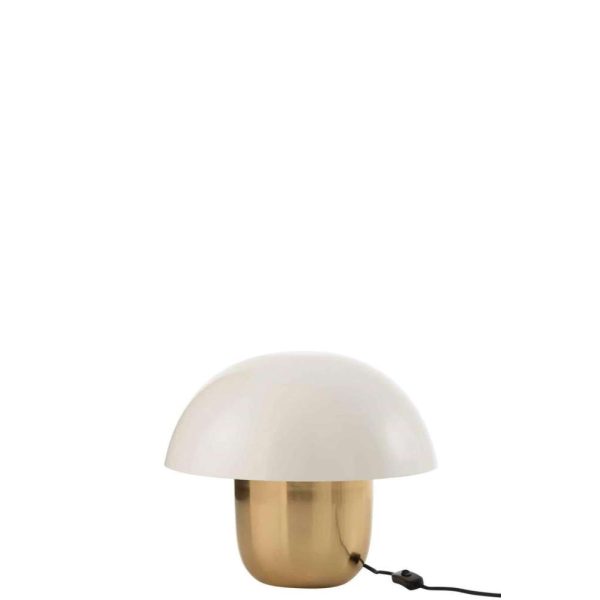 LAMP MUSHROOM IRON WHITE/GOLD SMALL