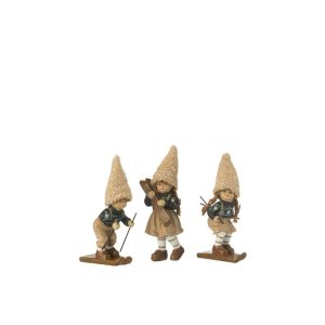 KIDS SKIING RESIN BROWN SMALL ASSORTMENT OF 3