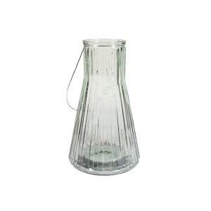 Vase Grå/Klar 23X38Cm
