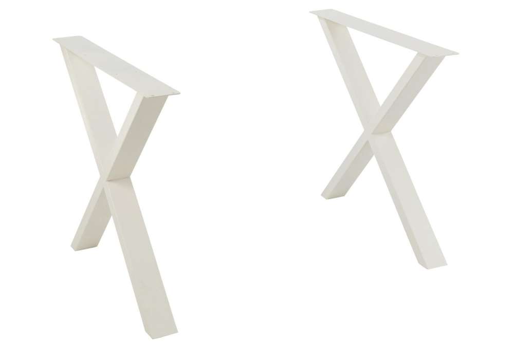 TABLE LEGS CROSS STEEL WHITE