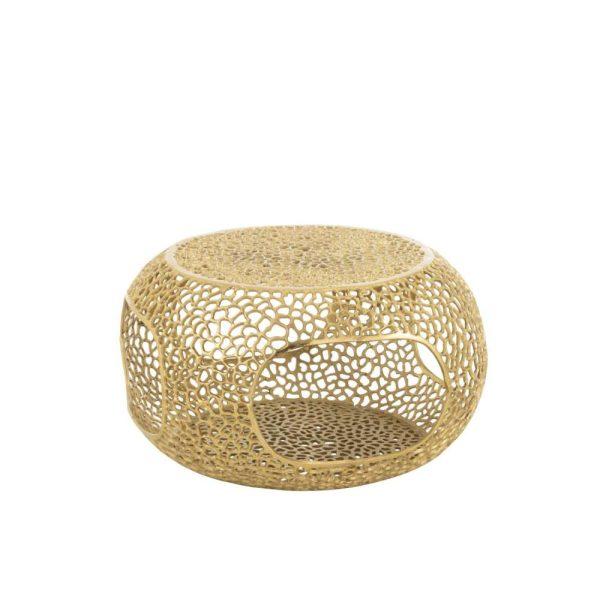 COFFEE TABLE ALUMINIUM GOLD COLORED SMALL